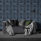 Thuglife Wallpaper in Black/Light Blue