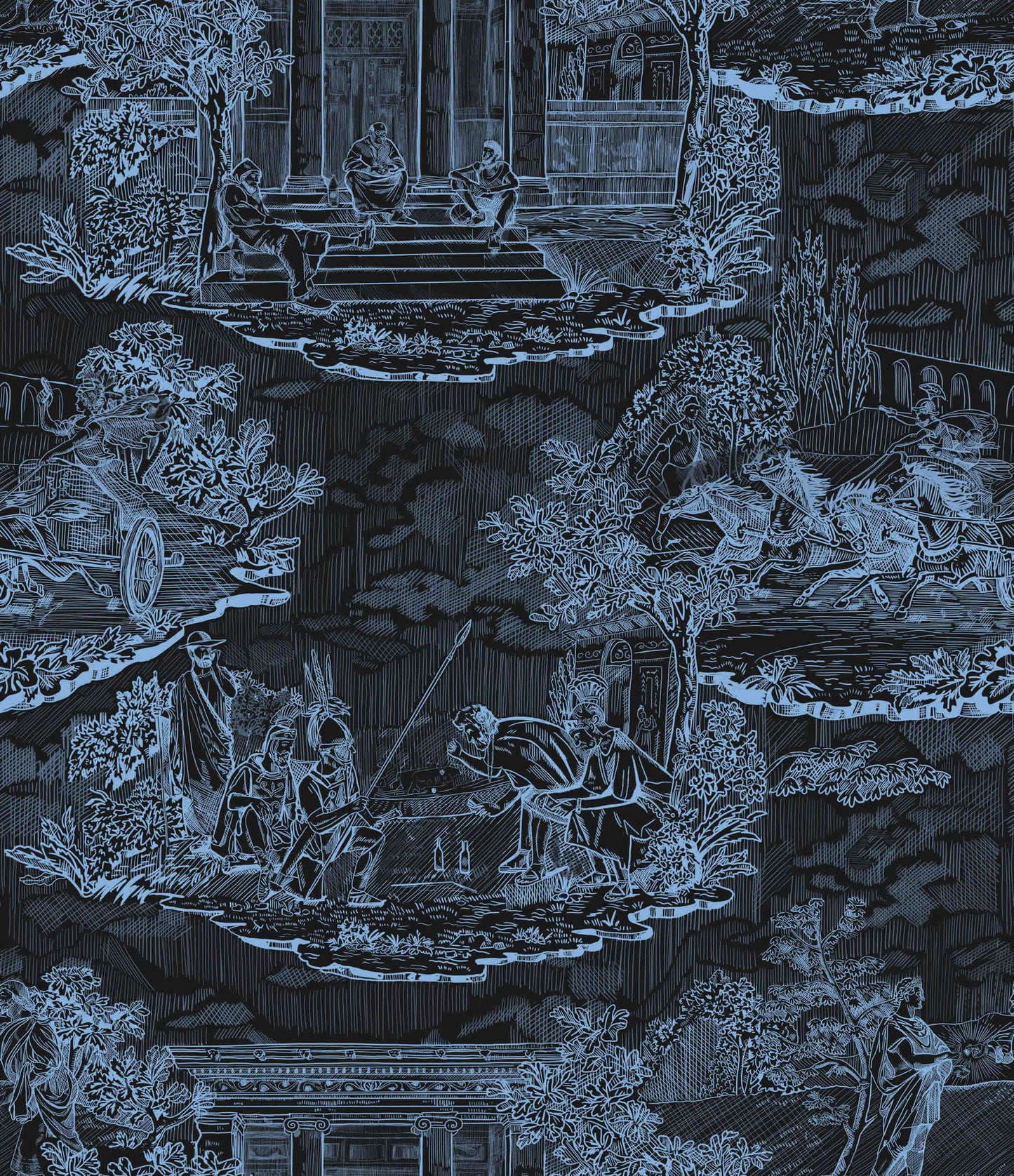 Thuglife Wallpaper in Black/Light Blue