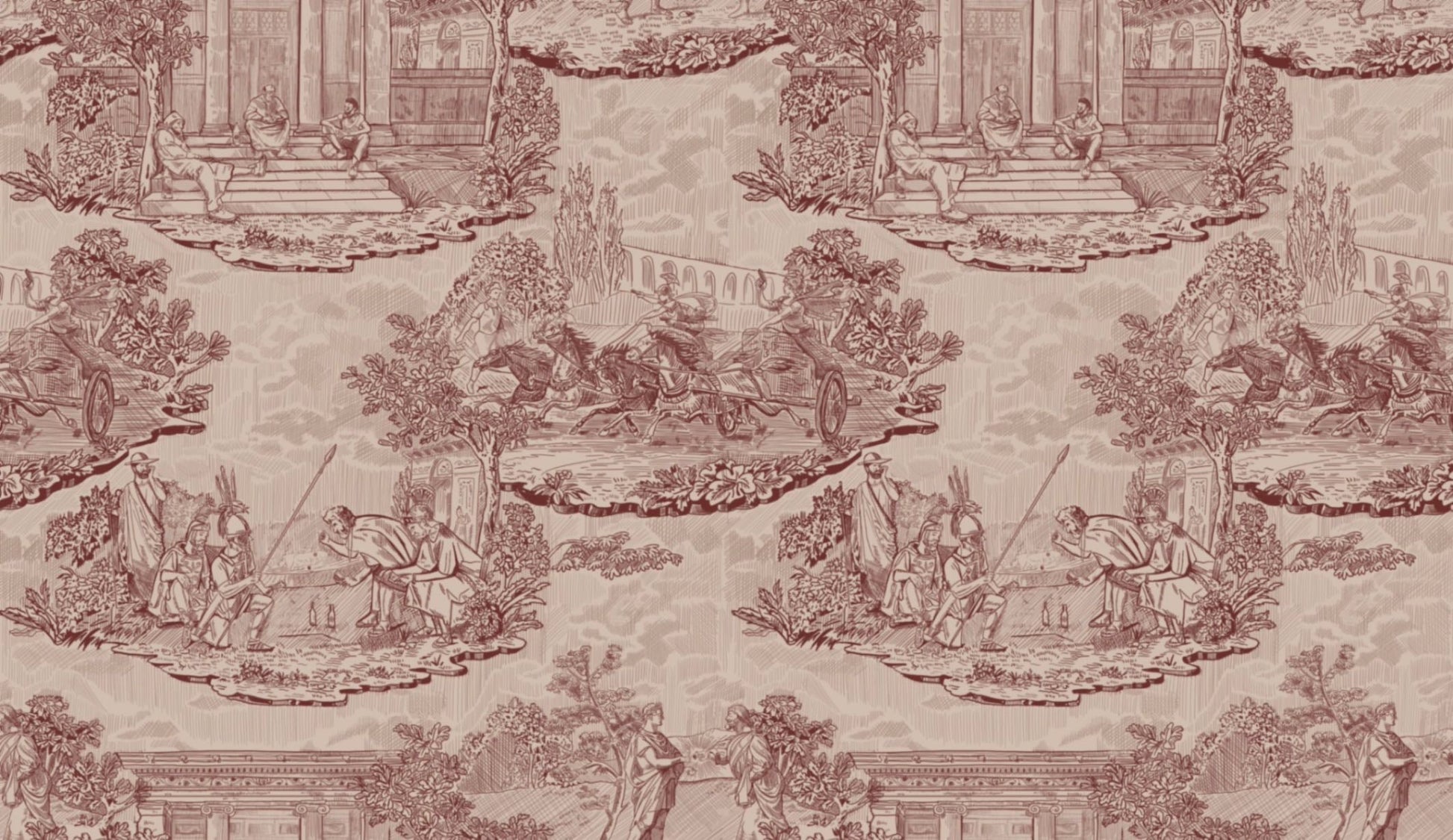 Thuglife Wallpaper in Blush/Maroon