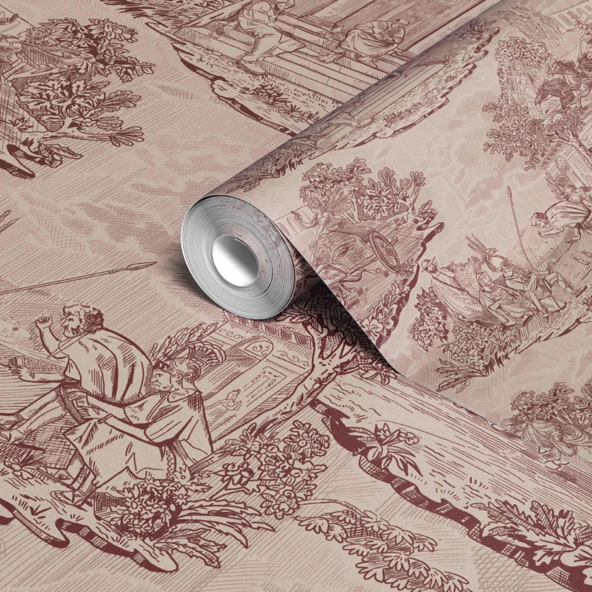 Thuglife Wallpaper in Blush/Maroon