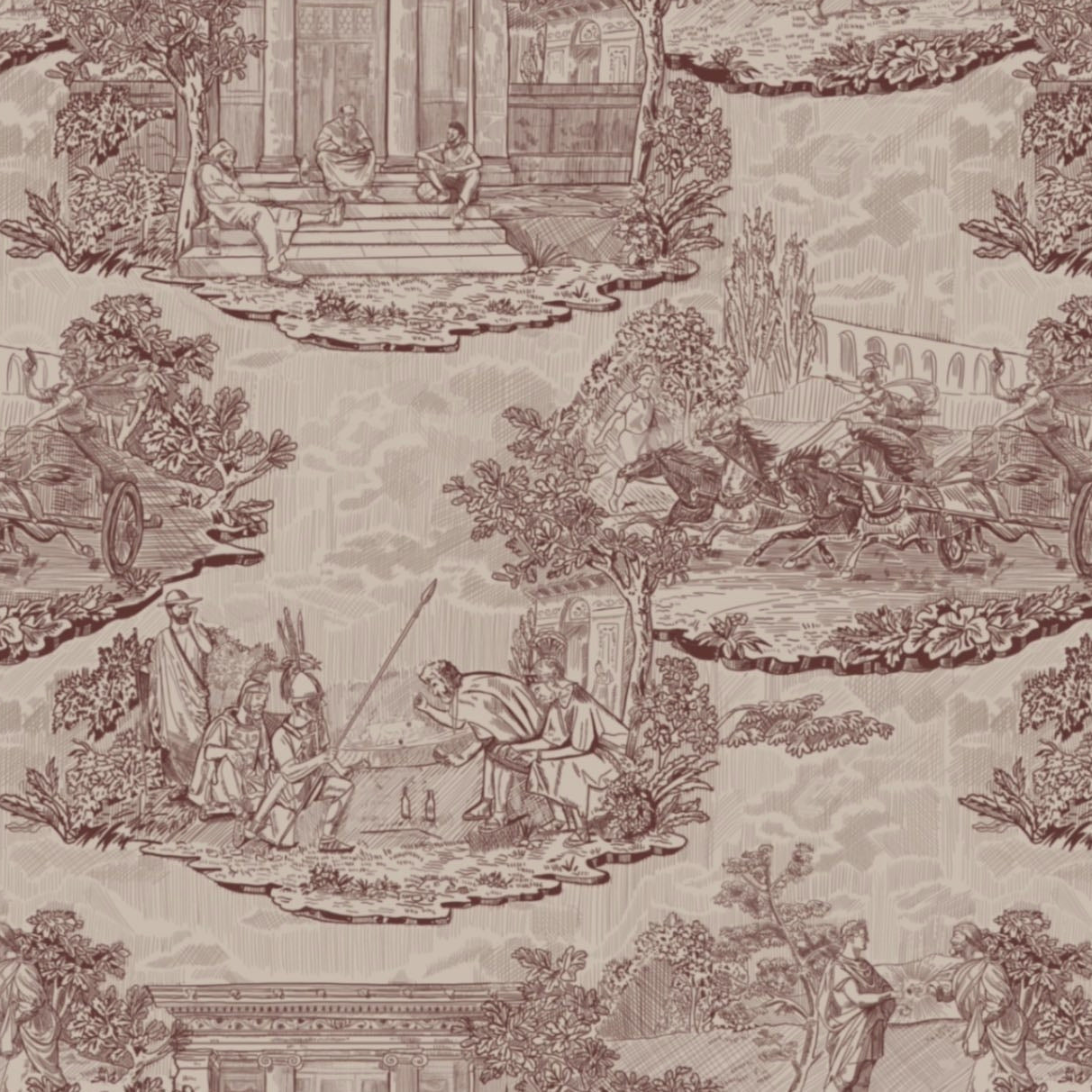 Thuglife Wallpaper in Blush/Maroon