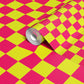 Warped Checkerboard Wallpaper in Highlighter/Pink