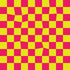 Sample Warped Checkerboard Wallpaper in Highlighter/Pink