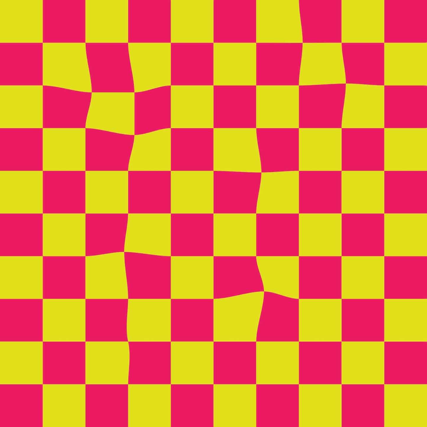 Warped Checkerboard Wallpaper in Highlighter/Pink