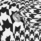 Warped Houndstooth Wallpaper in Black/White