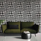 Warped Houndstooth Wallpaper in Black/White
