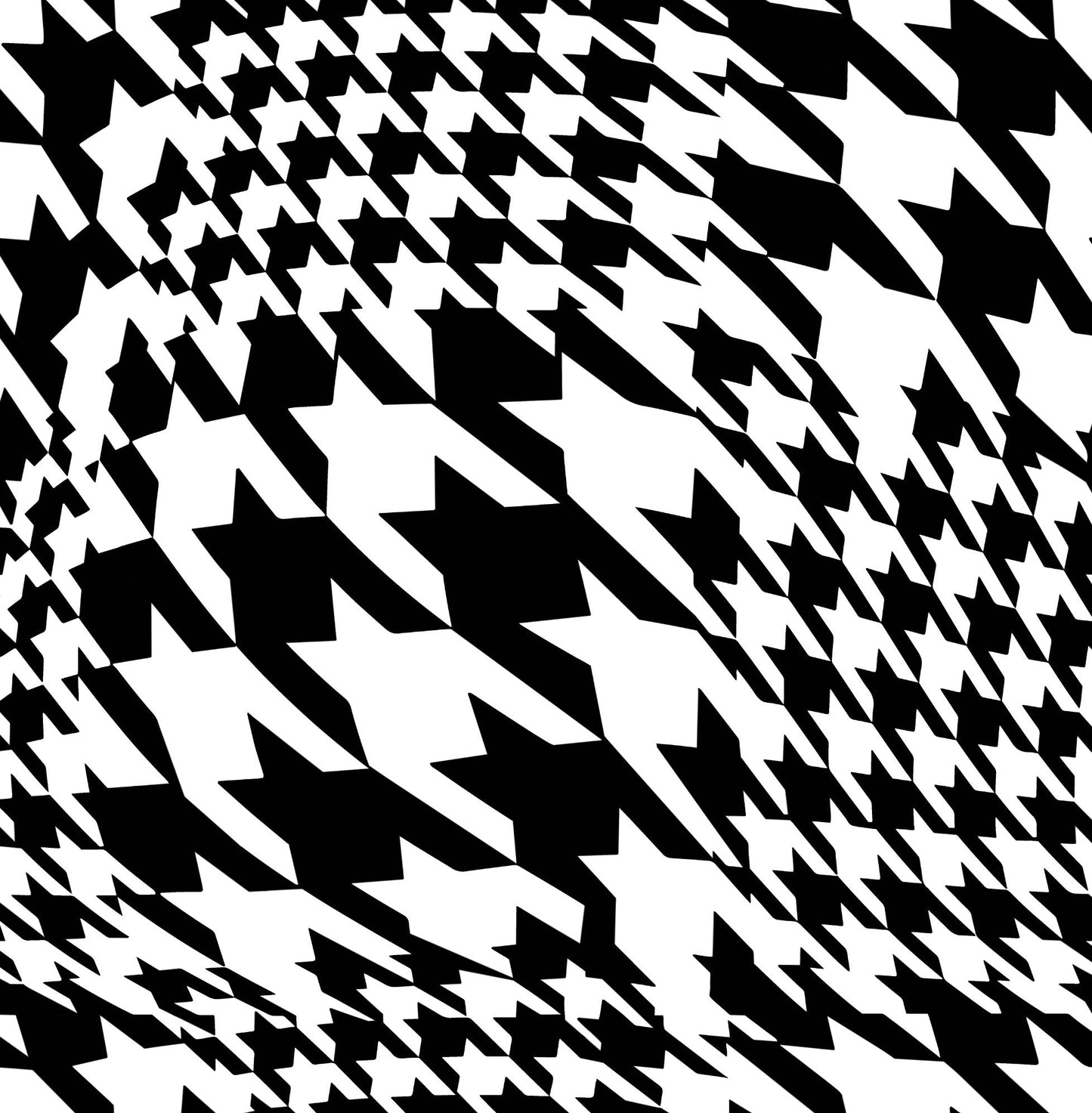 Warped Houndstooth Wallpaper in Black/White