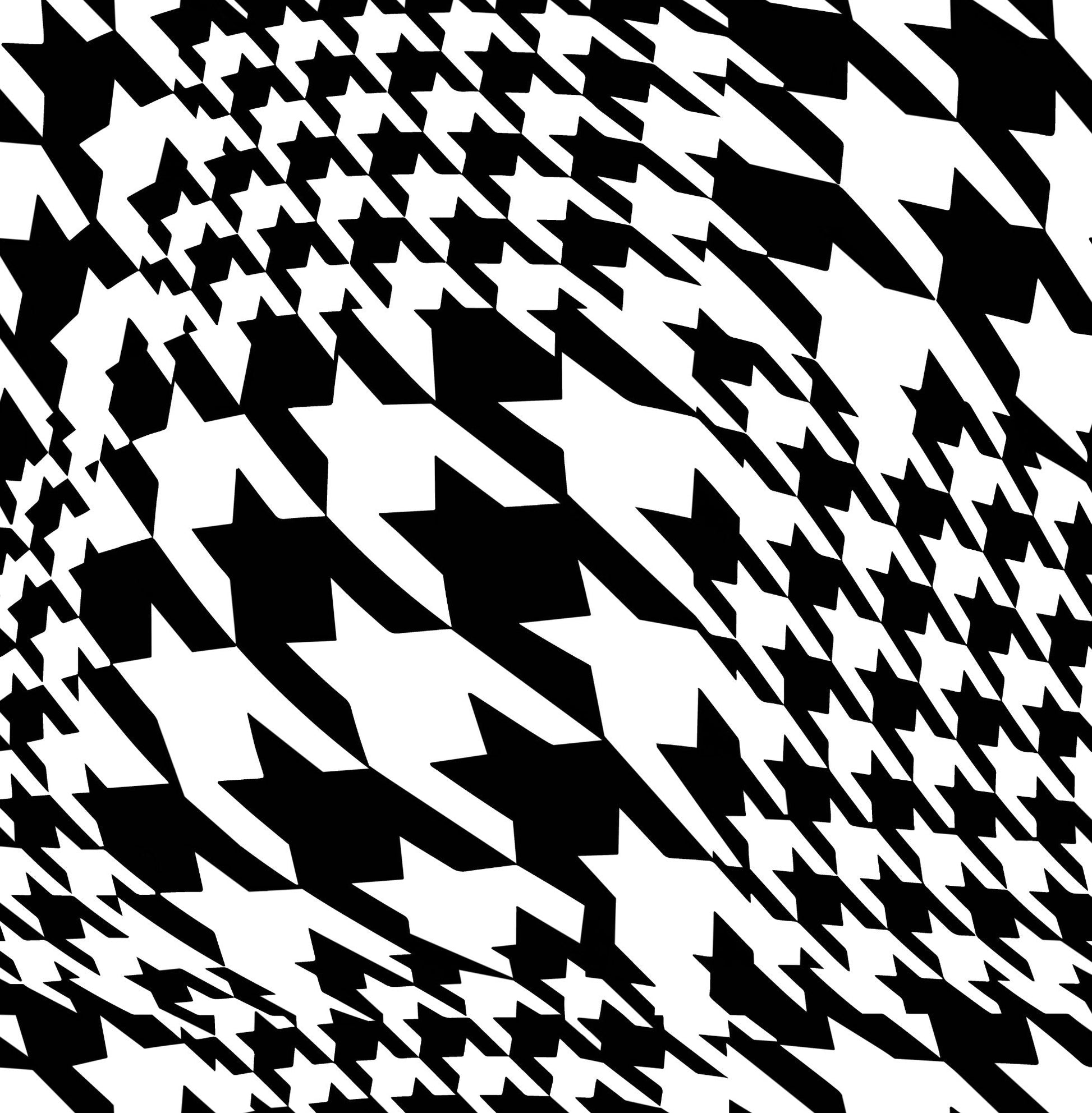 Warped Houndstooth Wallpaper in Black/White