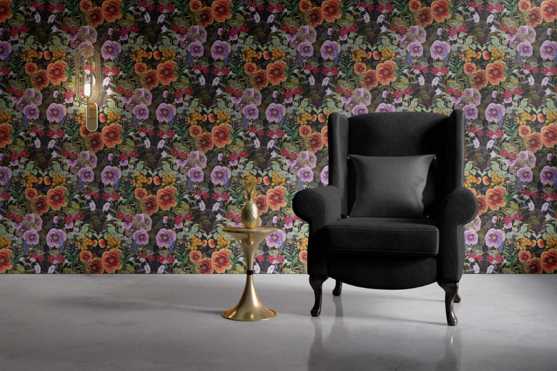 The War On Plants Wallpaper in Black/Multi