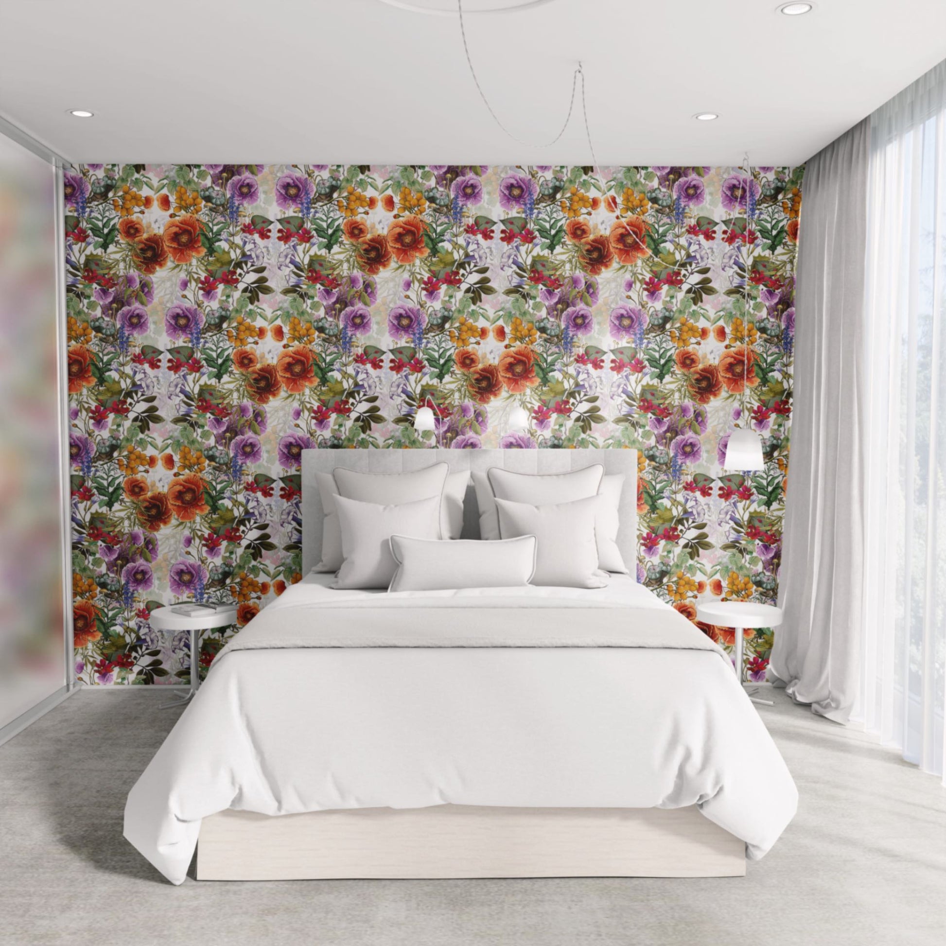 The War On Plants Wallpaper in White/Multi