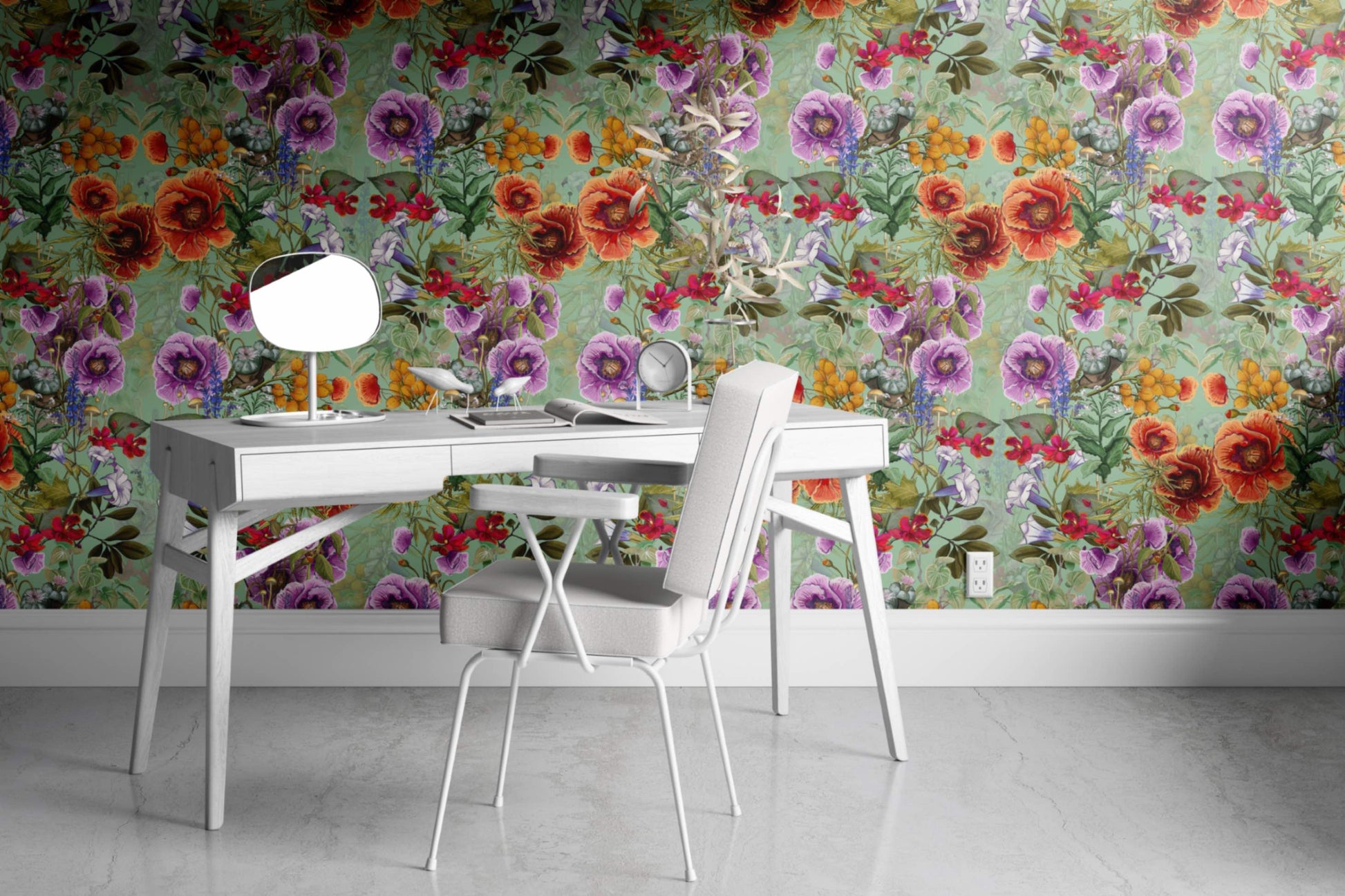 The War On Plants Wallpaper in Mint/Multi