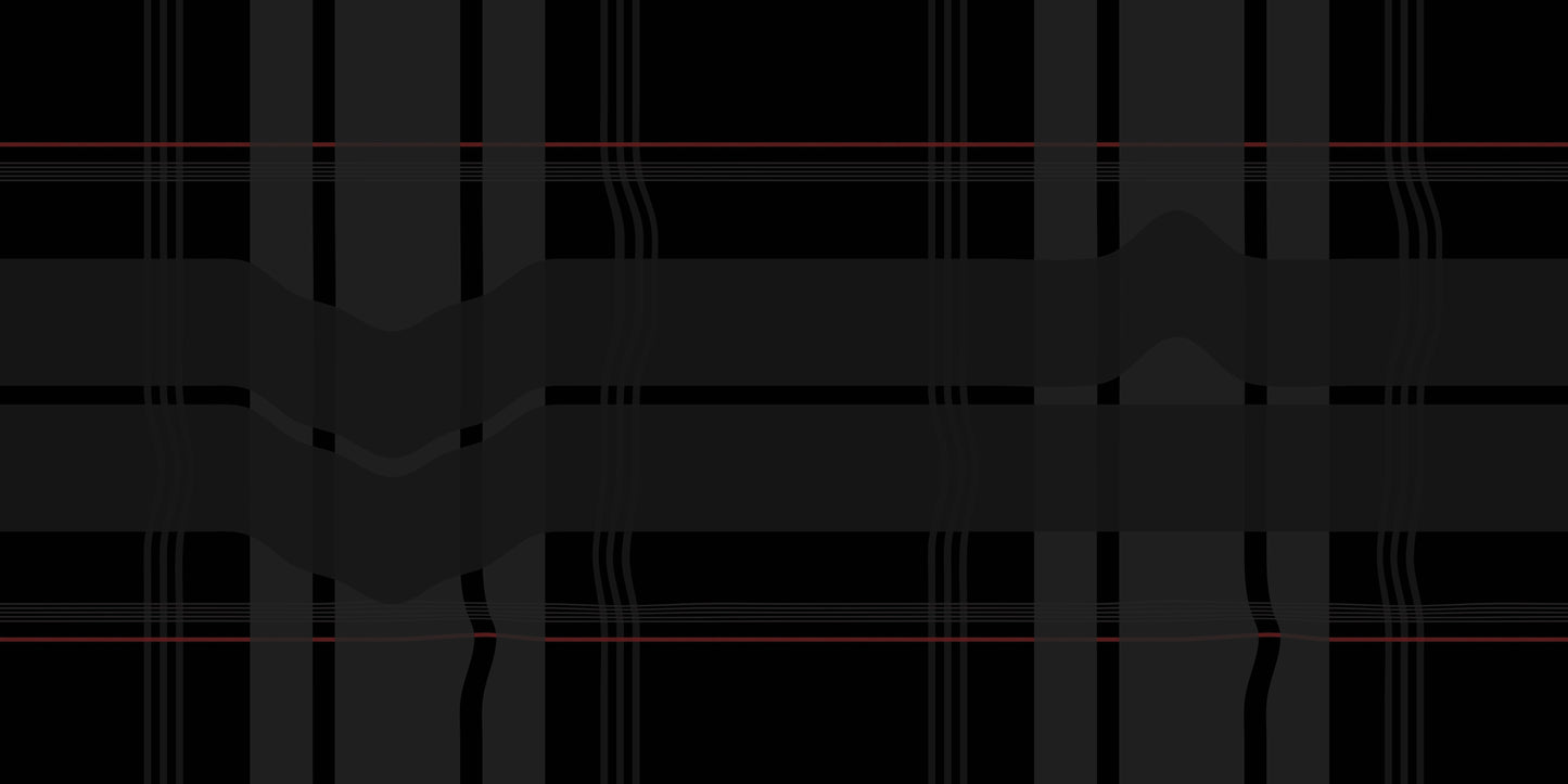 Warped Plaid Wallpaper in Black/Black/Red