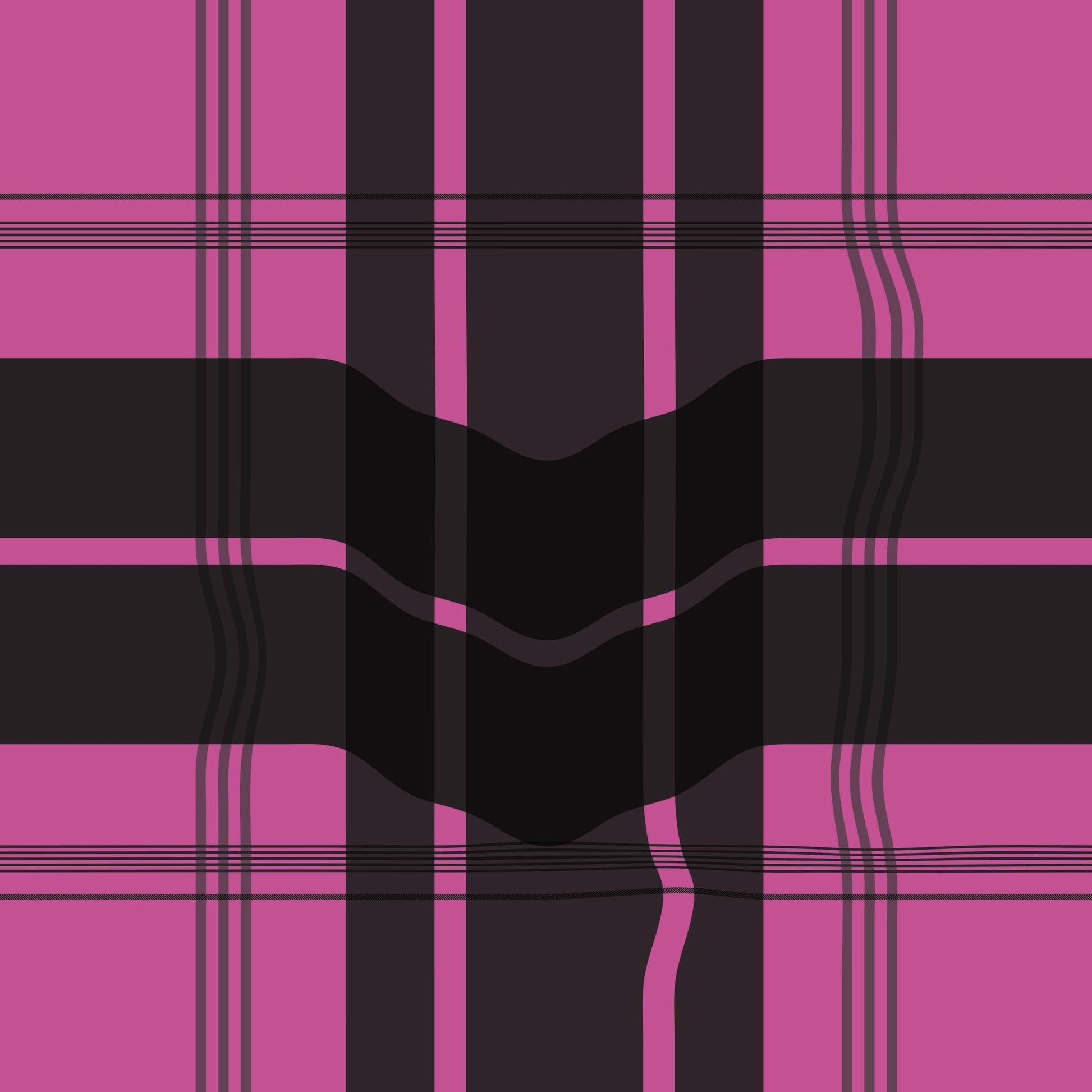 Warped Plaid Wallpaper in Black/Hot Pink