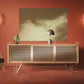 Warped Vertical Stripe Wallpaper in Orange/Maroon