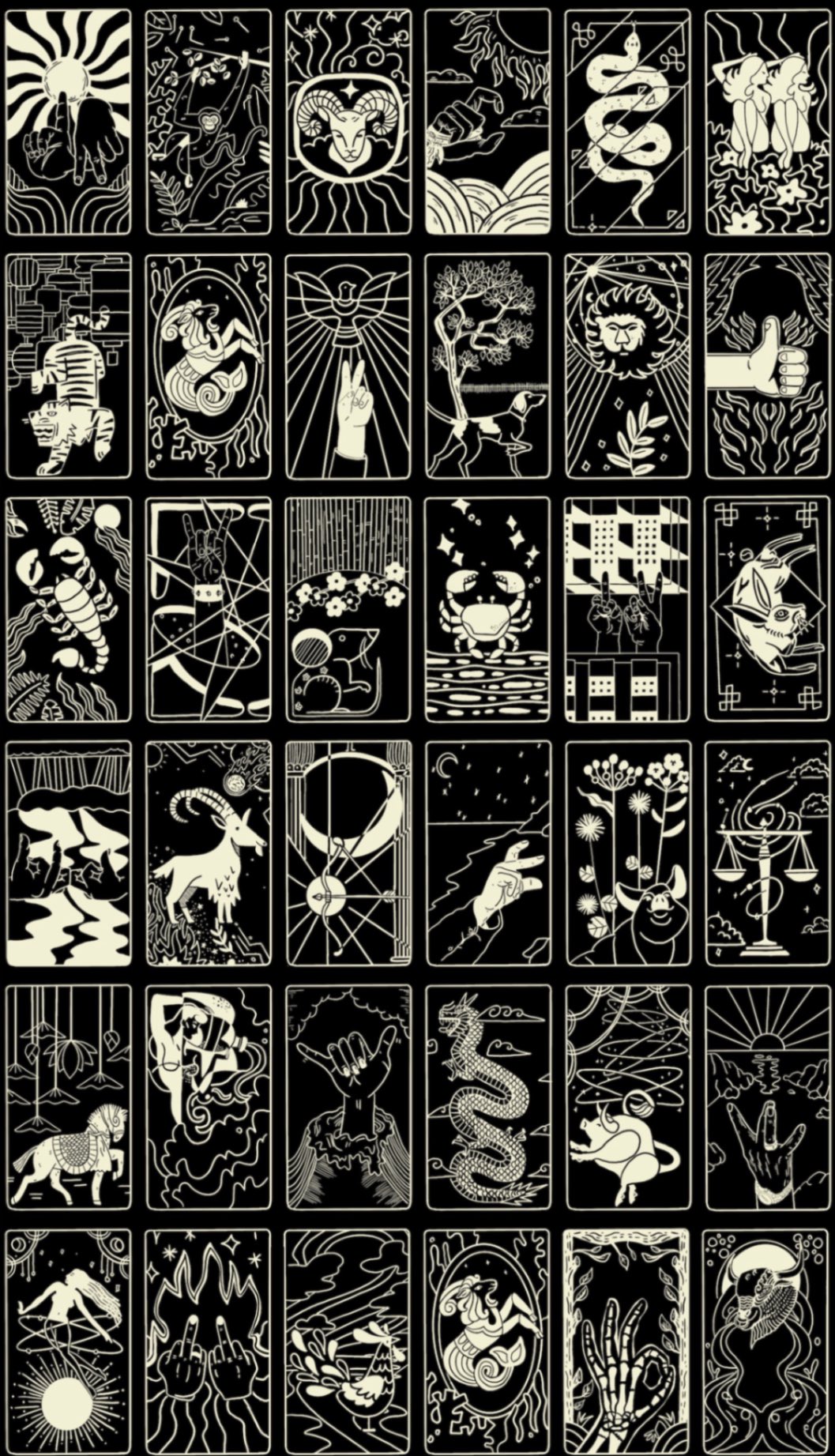 What's Your Sign Wallpaper in Black/Off-White