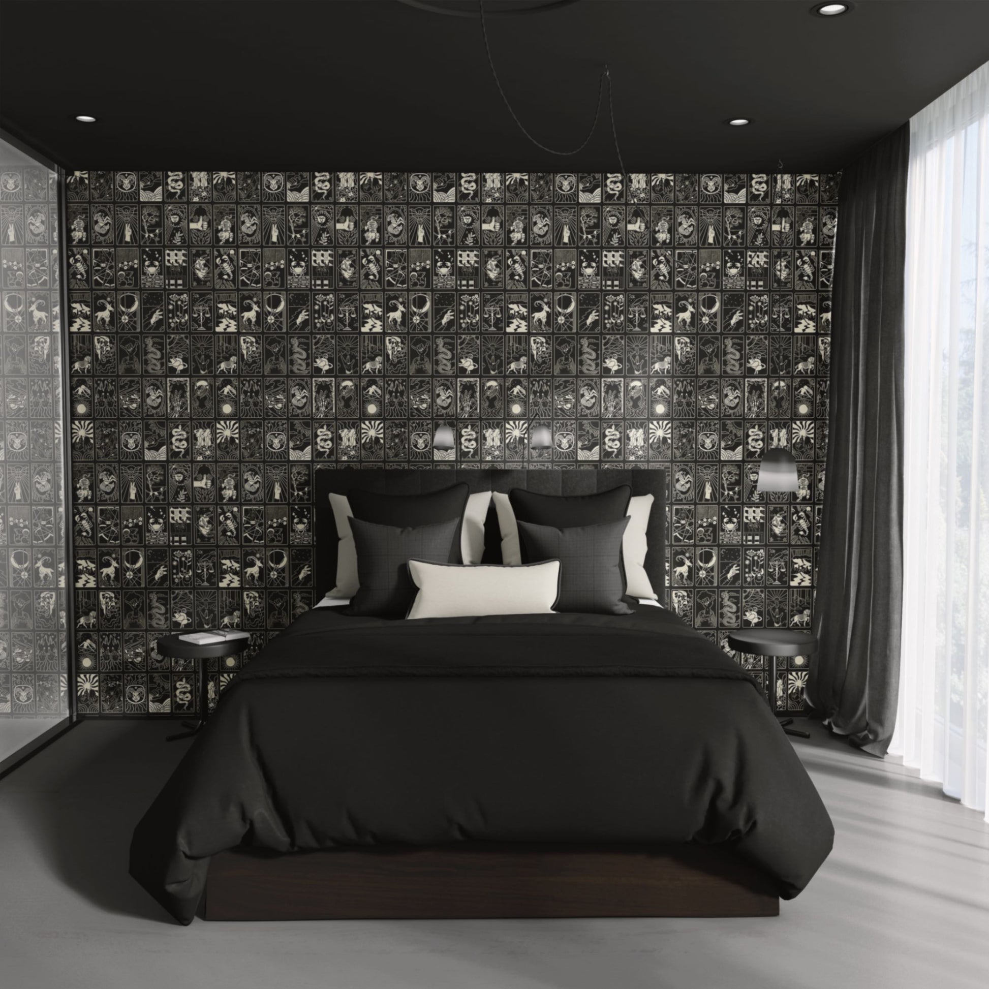 What's Your Sign Wallpaper in Black/Off-White