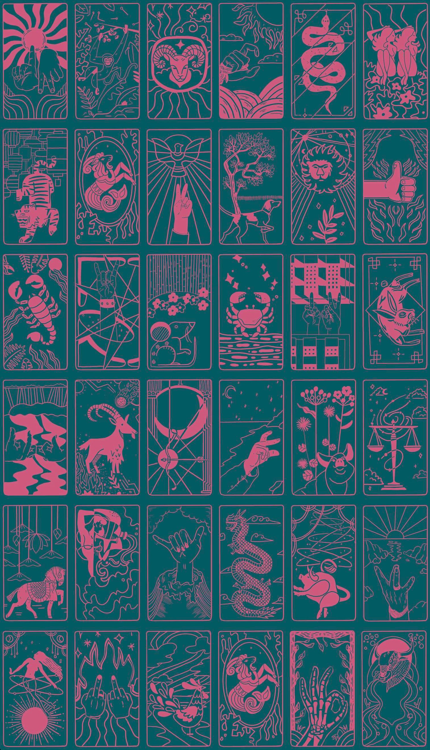 What's Your Sign Wallpaper in Nightshade/Hot Pink