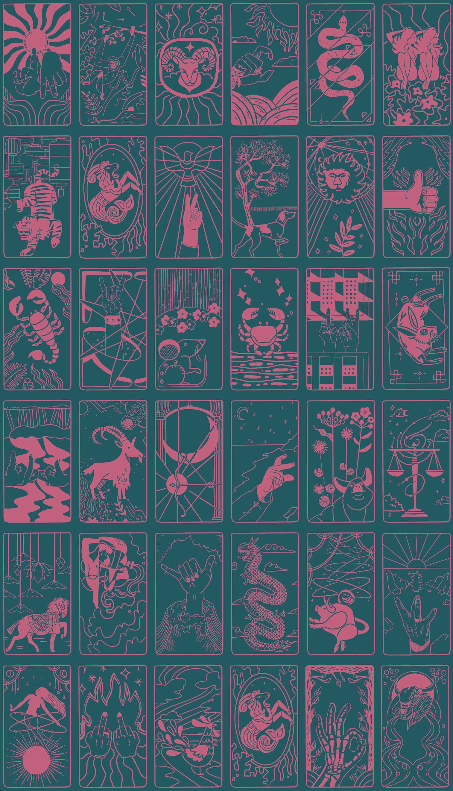 What's Your Sign Wallpaper in Nightshade/Hot Pink