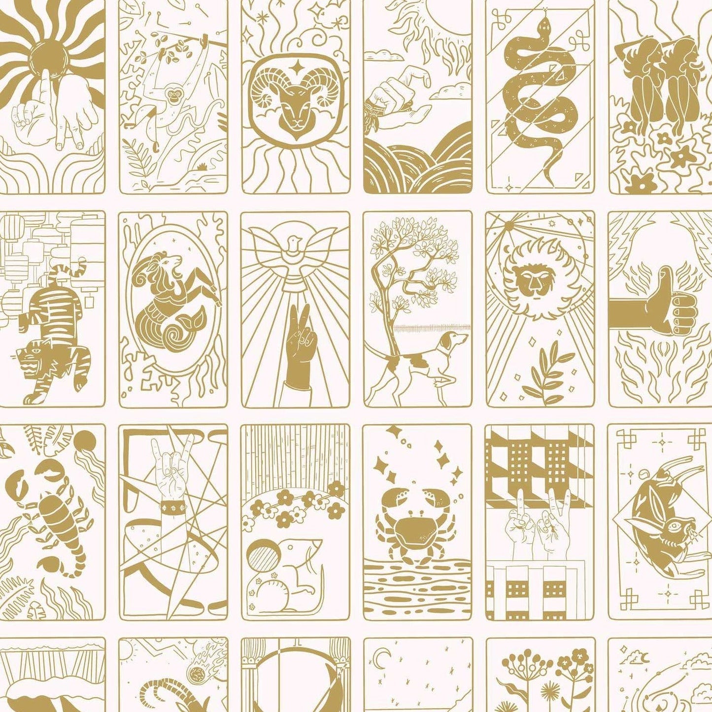What's Your Sign Wallpaper in Off-White/Gold