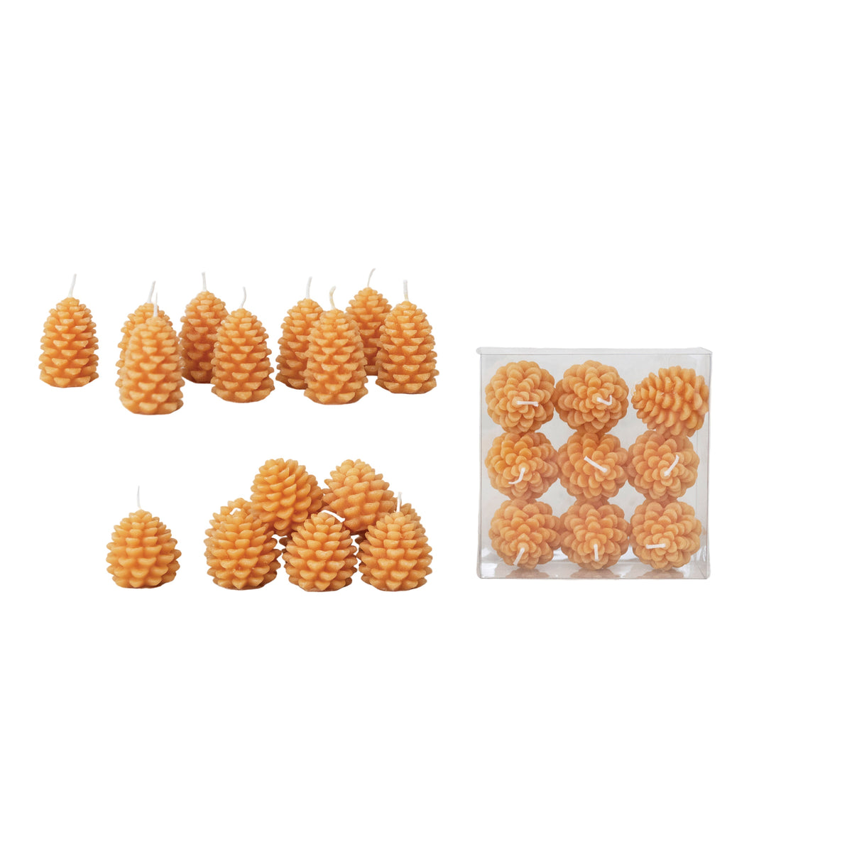 Pinecone Shaped Tealights - Set of 9