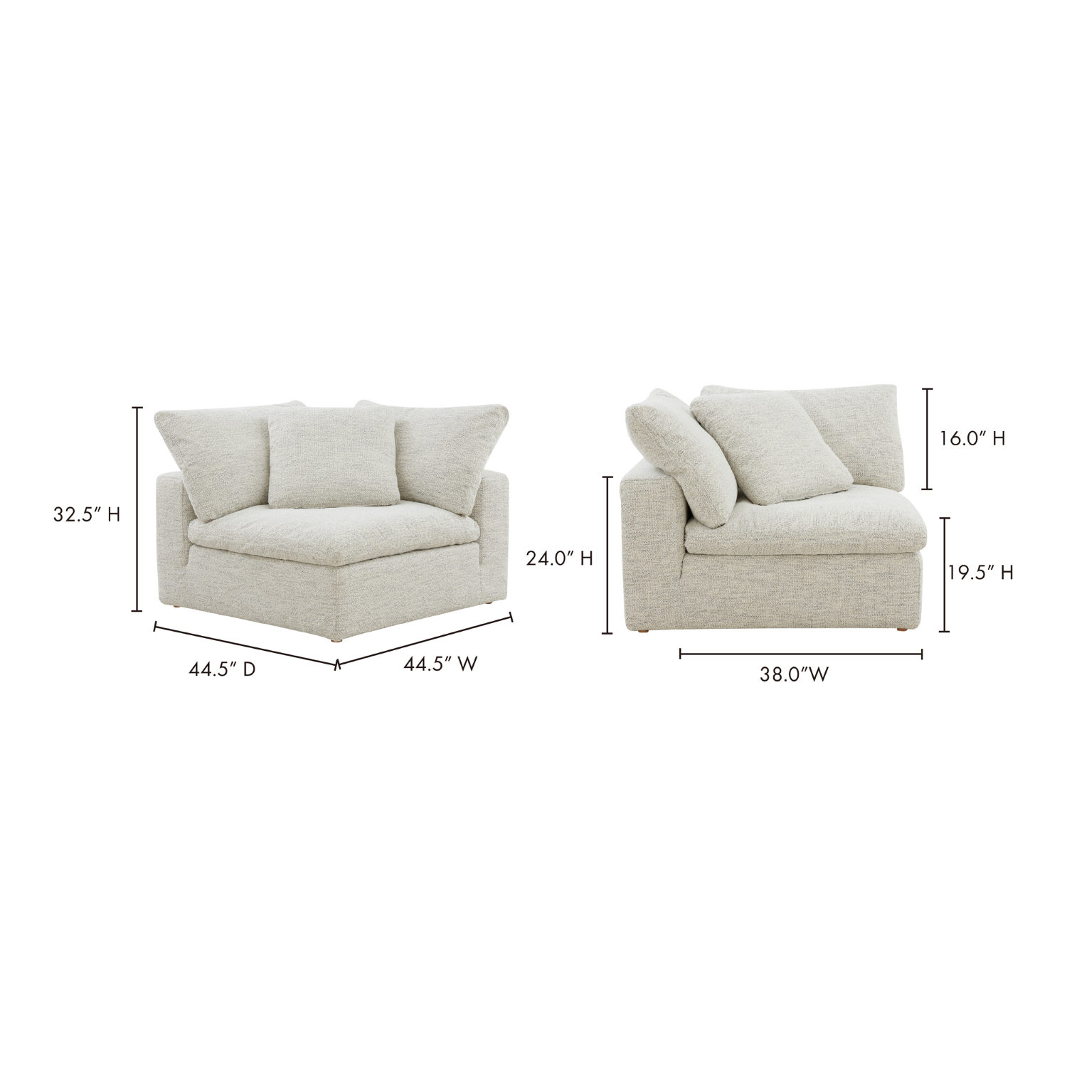 clay corner chair neverfear by Moe's Home Collection mhc yj 1000 49 6