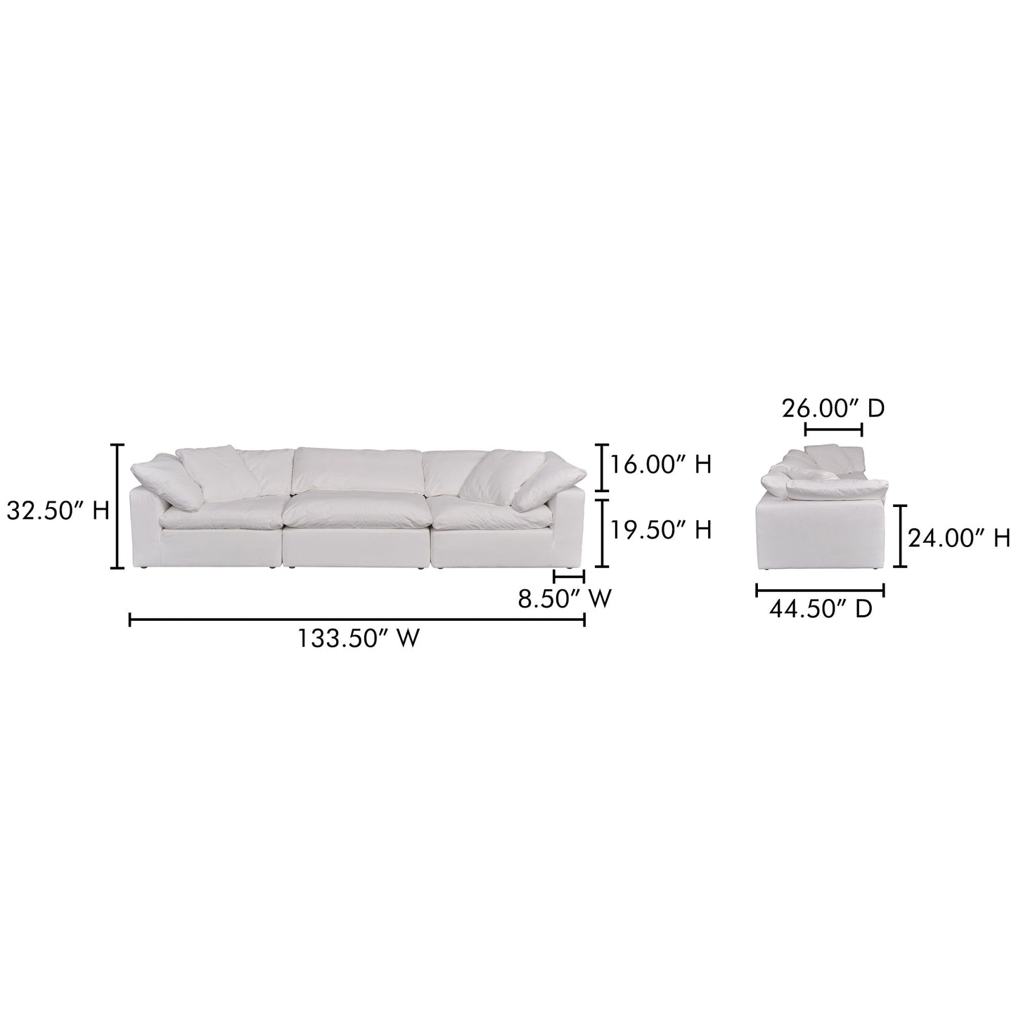 Clay Modular Sofa Moes Home Collection Mhc Yj 1026 49 26