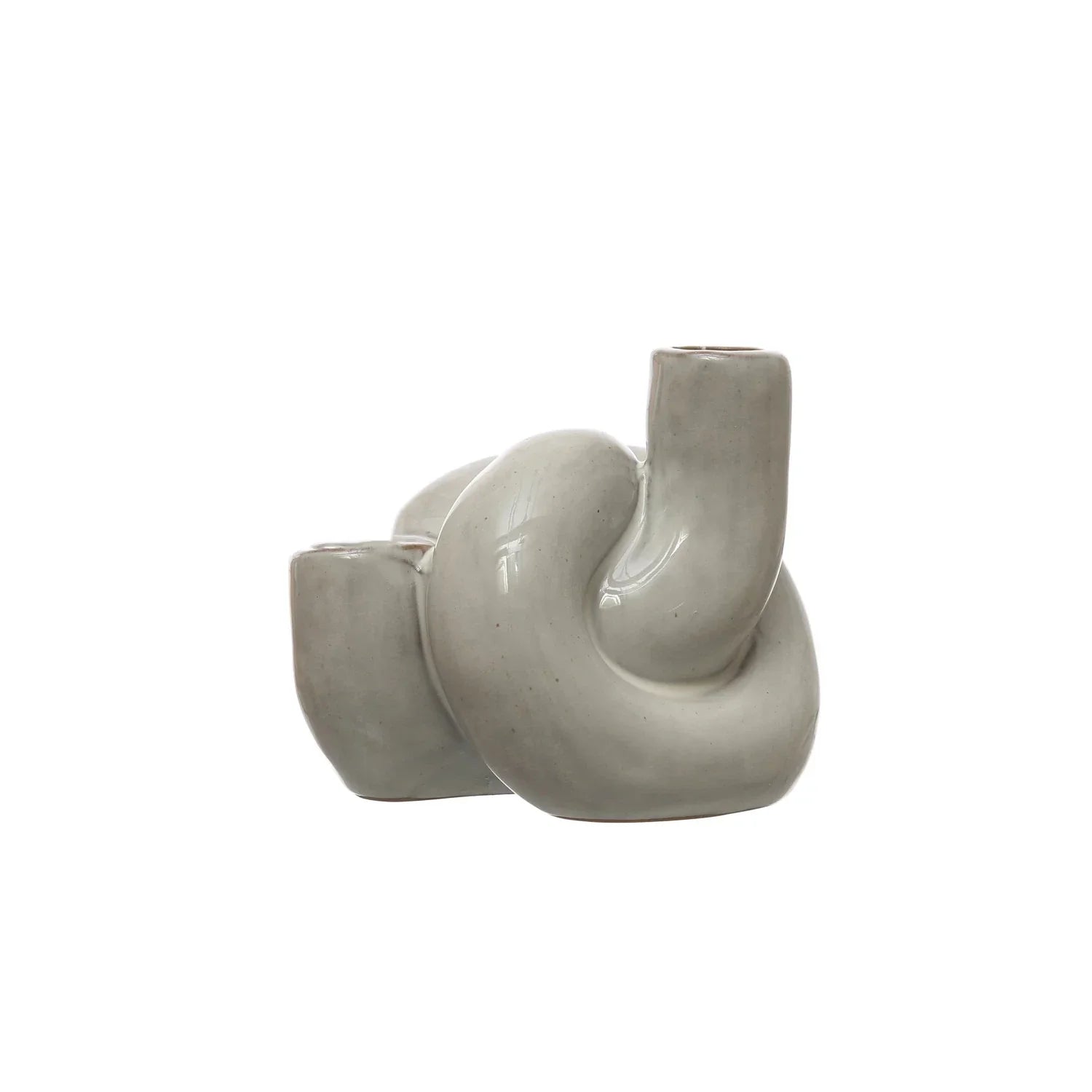 Stoneware Double Taper Holder