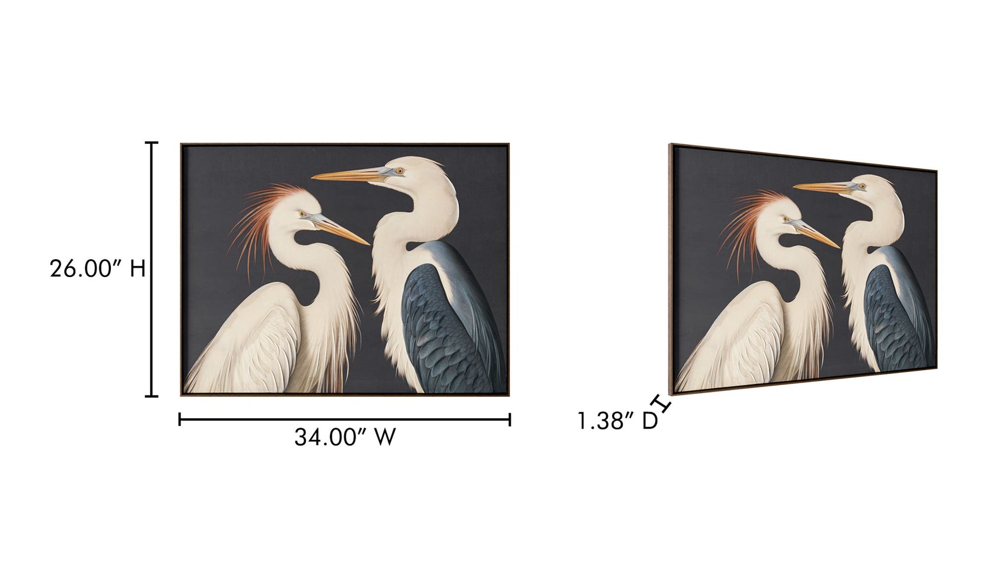 Two Cranes Framed Painting Moes Home Collection Mhc Jq 1043 37 5