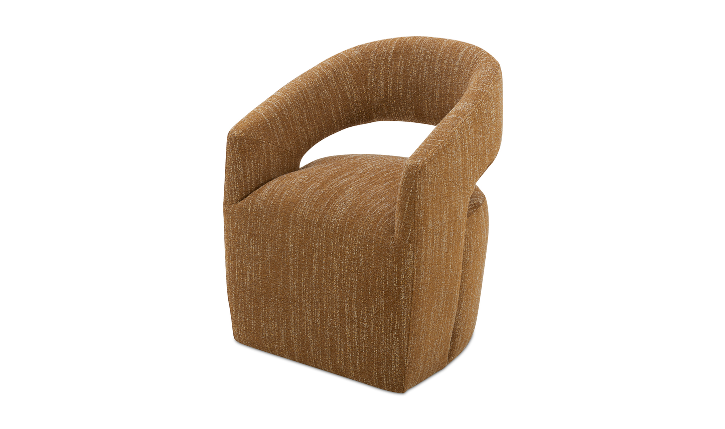 Barrow Performance Fabric Rolling Dining Chair Amber Glow 3
