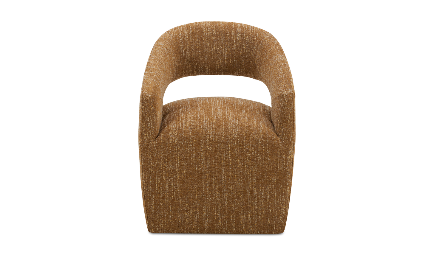 Barrow Performance Fabric Rolling Dining Chair Amber Glow 1