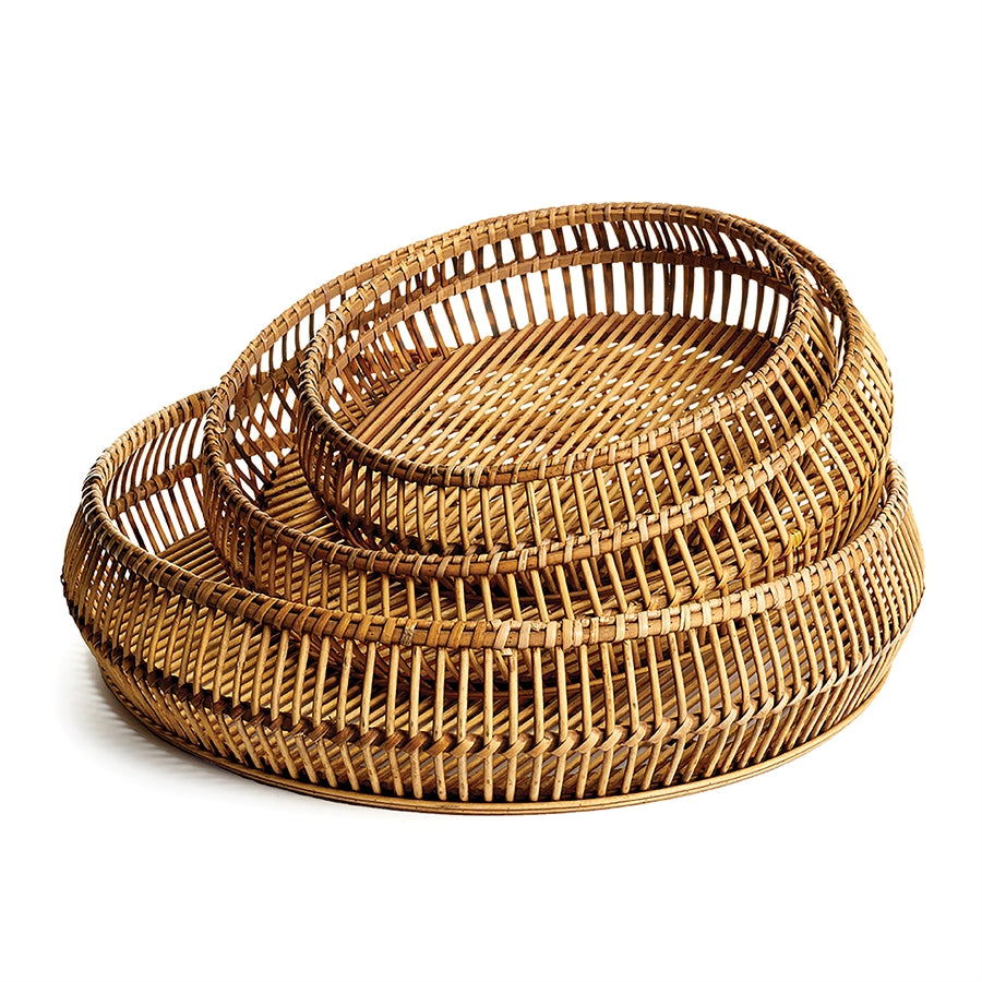 River Bamboo Round Trays Set Of 3 1