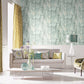 Batik Leaves Aqua Wallpaper from the Atmosphere Collection by Galerie Wallcoverings