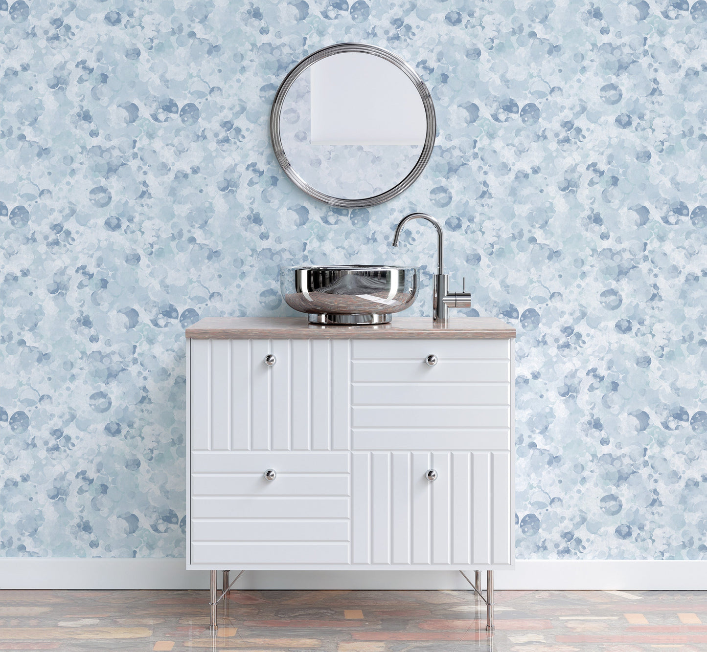 Bubble Up Blue Wallpaper from the Atmosphere Collection by Galerie Wallcoverings