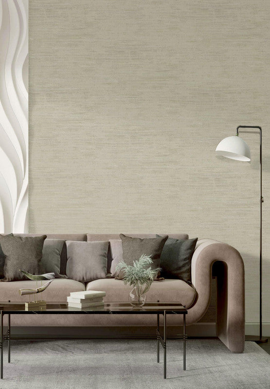 Italian Style Plain Texture Wallpaper in Rose Gold/Red