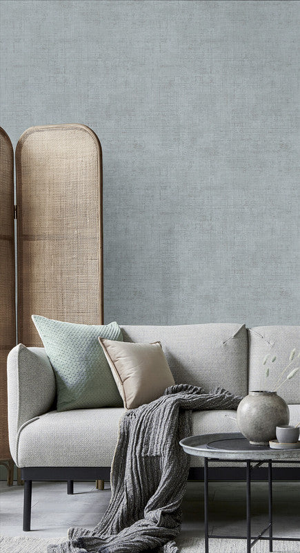 Italian Style Plain Texture Wallpaper in Blue