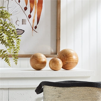 Vail Wood Orbs Set of 3 design by shopbarclaybutera