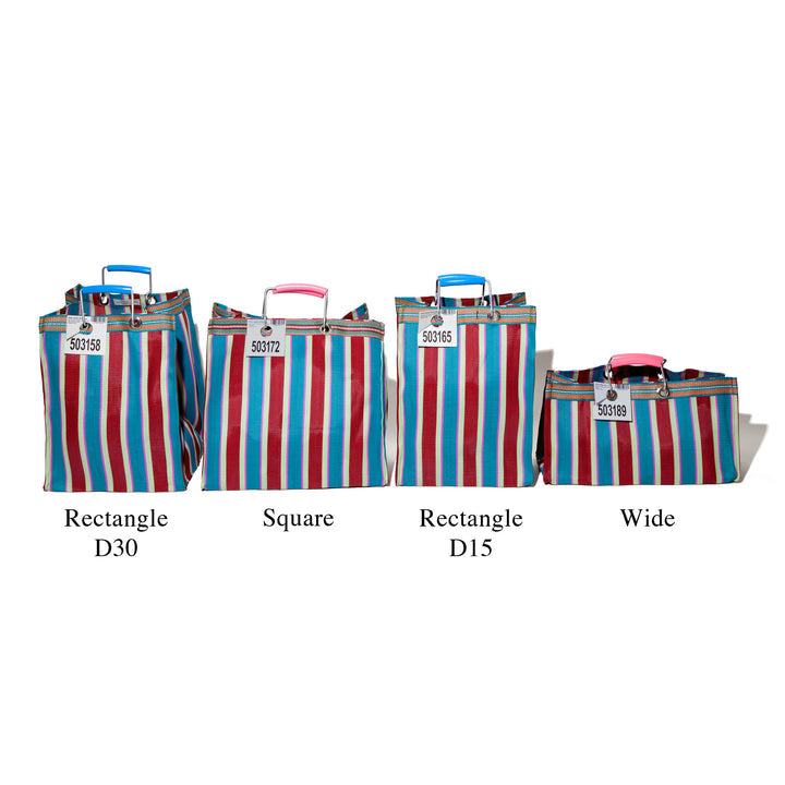 Stripe Tote Bag Square Handmade Recycled Plastic puebco 503271 9