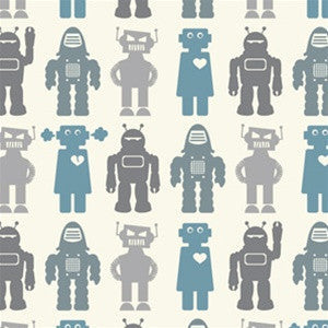 Sample Robots Wallpaper in Blue design by Aimee Wilder