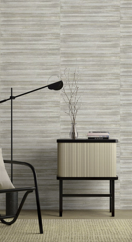 Italian Style Stripe Wallpaper in Blue/Gold