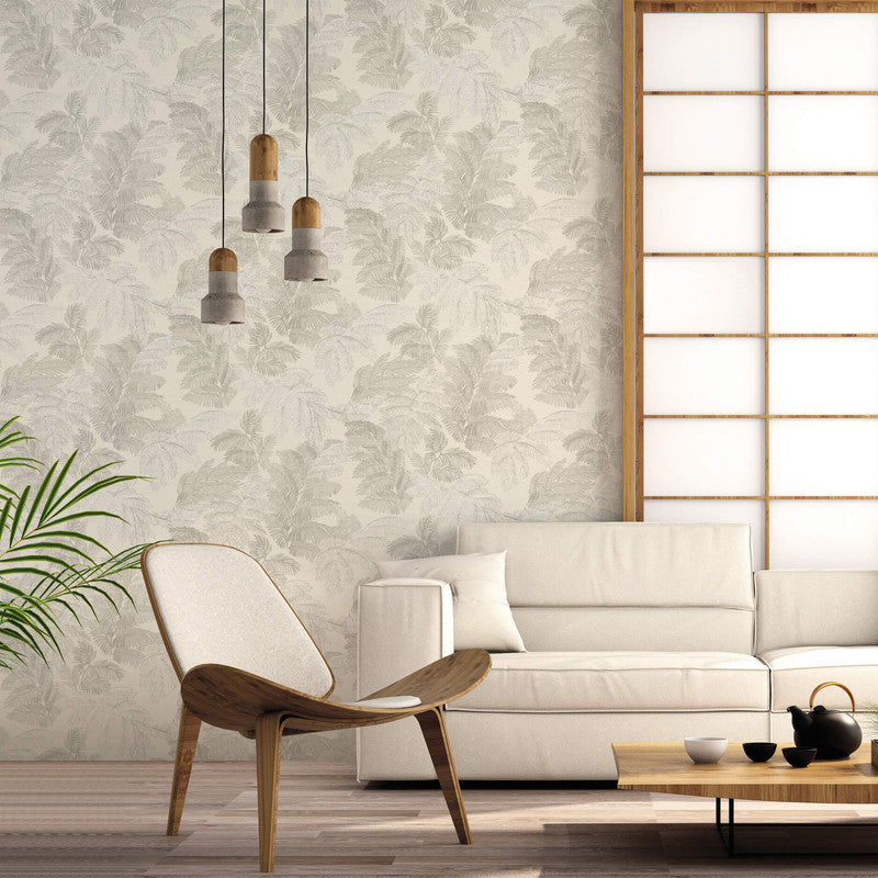 Italian Style Tree Leaf Wallpaper in Bronze Brown/Beige