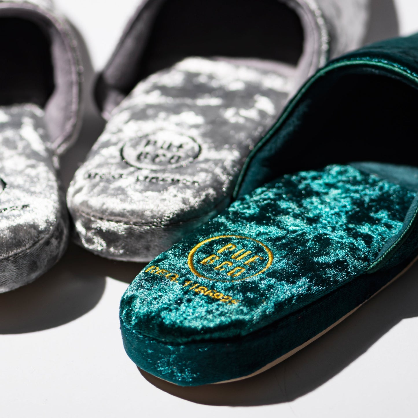 velvet slipper small navy blue design by puebco 2